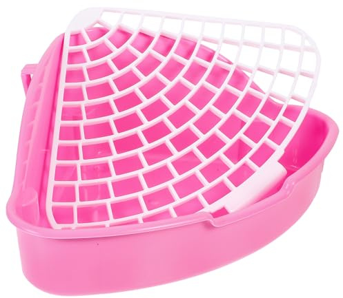 SHINEOFI Toilette per Roditori in Plastica Rosa Pratico e Portatile, Lettiera Angolare per Cincillà e Porcellini D’India in Soggiorno