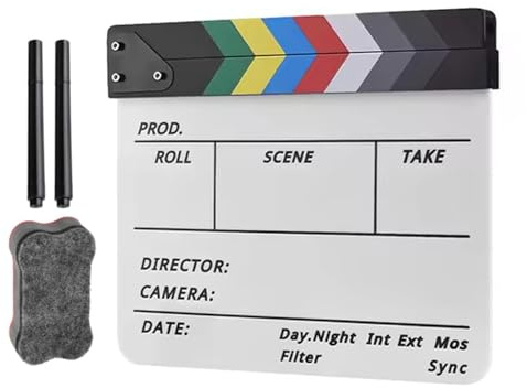 Pizarras blancas coloridas para director de película de película para producción de acrílico acrílico