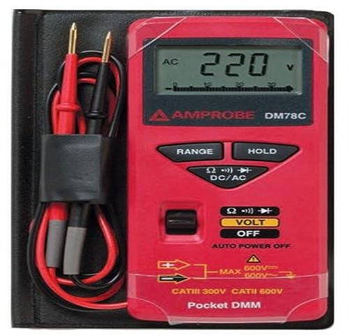 DM78C Multimetro digitale tascabile con portata automatica e custodia