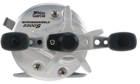 Abu Garcia Ambassadeur S Conventional Reel, Size 6500 (1292736), 1 Stainless Steel Ball Bearings + 1 Roller Bearing, Synthetic Star Drag, Max of 11lb | 4.9kg,Black