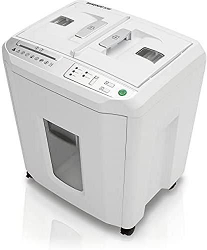 SHREDCAT 8280, kompakter Auto-Feed-Aktenvernichter für bis zu 150 Blatt Papier, P-4 Partikelschnitt, leise & energieeffizient, weiß, 1 Stück