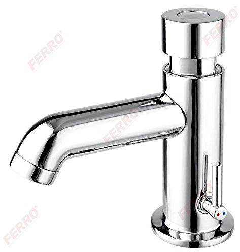 Selbstschlussarmatur Warm Kalt, Waschtischarmatur Druckknopf Wasserhahn zeitgesteuert 10–20 s einstellbar, wassersparend, selbstschließend