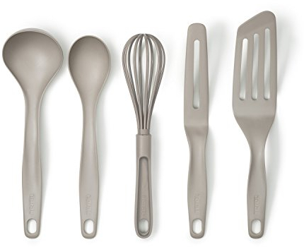 Tefal Fresh Kitchen Pfannenwender, Cassonnade, 5 Stück, Polyethylenterephthalat, Braun, 9.4 x 8.4 x 39.2 cm, 5