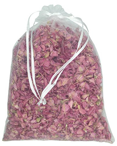 Truly Madly Deeply Raspberry Pink 1 Litre Natural Biodegradable Delphinium Petals with a White Organza Bag - Wedding Throwing Confetti