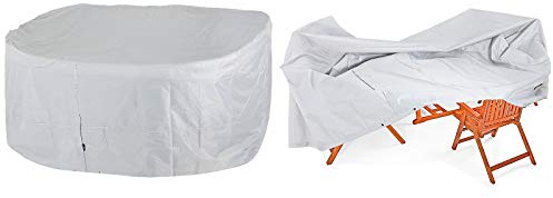 KINGSLEEVE® Abdeckung für Gartenmöbel Outdoor Abdeckplane Schutzhülle Abdeckhaube Hülle Gartentisch Schutz Sitzgruppe Oxford 242x162x100cm Silber