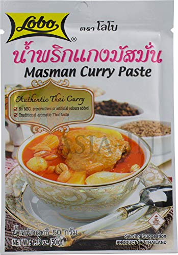 Masman Curry Paste Thai Massaman Sauce Packet 50g by Lobo