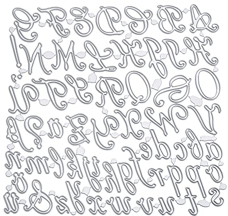 troqueles Plantillas de perforación alfabeto grande y pequeño, troqueles de corte de metal letras,estampado en relieve para álbumes de recortes álbumes tarjetas de fotos decorativas