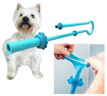Rinseroo XL: Slip-on Dog Wash Hose Attachment. Pet Bather for Showerhead and Sink. (Not for use on Tub Faucet) Handheld Shower Sprayer/Washer. 6 Foot Hose. Fits Heads up to 6 Wide. No Installation… | Fits Showerheads Up to 4, Easy Pet Rinsing, Stress-Free Cleaning Without Full Bath, Shark Tank Product, Not for Tubs