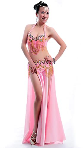 kzytamz Bauchtanz Kostüm Für Frauen Sexy Top BH Und Gürtel Tanz Rock Set Professionelle Bauchtanz Karneval Outfit
