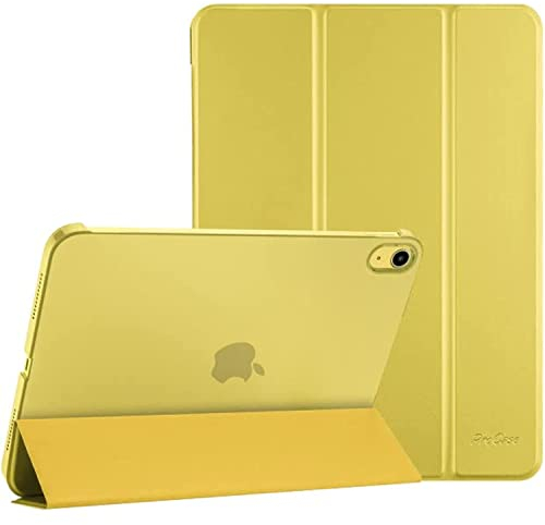 ProCase for iPad (A16) 11th Generation 11 Inch 2025/ iPad 10th Generation 10.9 Inch 2022 Case, Slim Smart Cover With Translucent Hard Shell Back, Supports Touch ID, Auto Wake/Sleep -Yellow