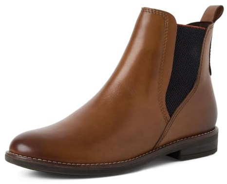 MARCO TOZZI Bottines Chelsea pour Femme avec teneur en Cuir à Enfiler, Muscat, 41 EU