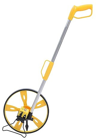 TOPWAY Distance Measuring Wheel 9999.9m Trundle Wheel 318mm Diameter with Aluminum Alloy Foldable Handle, Stand and Storage Bag, for Measuring Road Land