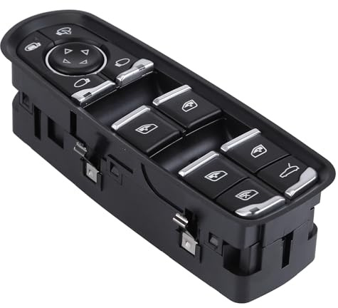 Commande Leve Vitre, Électrique Bouton Commutateur de Fenêtre de Commande | Panneau de Contrôle Fenêtres 7PP959858AE Compatible for 92A Macan