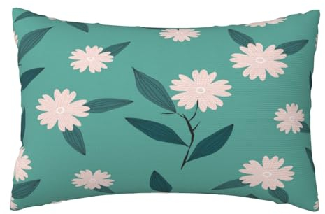 Kissenbezug 40x60 cm 2er Set Herbst Deko Kissen Grün, Blume Kissenbezug, Rechteckig Kissenbezüge, Weicher Sofakissen, Kissenhülle Herbst, Zier Kissen Aesthetic, Couch Deko Schlafzimme Gifts, J587