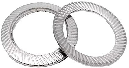 Elastische Split-Lock-Dichtung, 10–50 Stück, M2,5–M16 Edelstahl-Tellerfeder, gezackte Sicherungsscheibe, gerändelte elastische Dichtung, M6 (50 Stück) (Farbe: wie abgebildet, Größe: M4 (50 Stück)) ( C