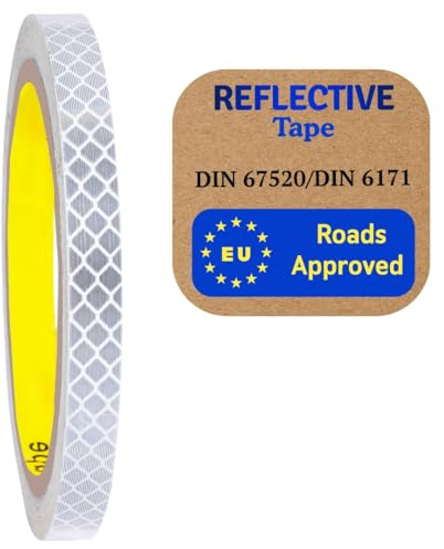 Anpatel Fabriqué en ruban adhésif réfléchissant pour l'extérieur, haute visibilité, imperméable, adhésif puissant, pour véhicules, remorques, voitures, camions, vélos (blanc 4090_5 mm x 5 mètres)