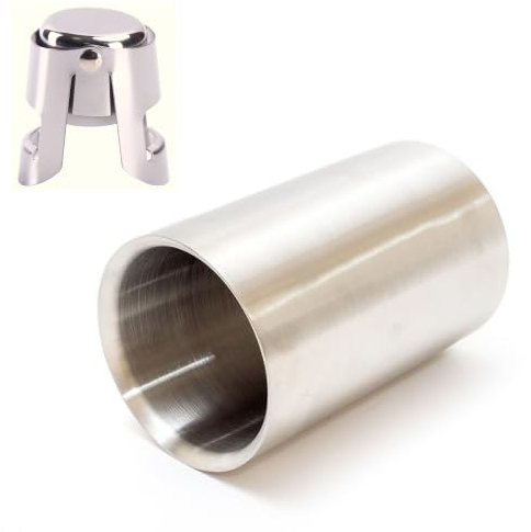 Chef-Hub Stainless Steel Double Walled Brushed Champagne Wine Bottle Drink Ice Cooler with Free Bottle Sealer