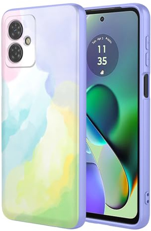 BORYA Silicona Funda para Motorola Moto G14 4G, Ultradelgado Antigolpes Sedoso Suave Premium TPU Carcasa, Elegante Sencillo Color Patrón Estuche, Forro Microfibra Caso, P7