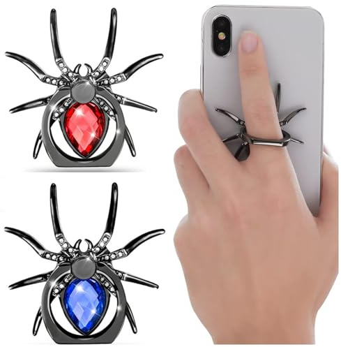 XiXiYang 2pcs Spider Phone Finger Ring Holder Grip, Kindle Grip Based Holder Base Stand for Desk-Expandable Phone Stand with 360° Rotatable Ring Holde Compatible with Smartphone