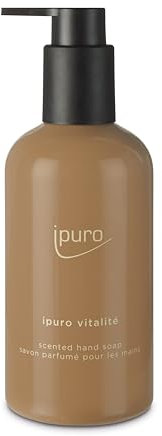 ipuro Classic Vitalité Savon pour les mains 250 ml – Savon liquide végétalien, au romarin et au gingembre – Parfum rafraîchissant et revitalisant – Testé dermatologiquement – Distributeur de savon