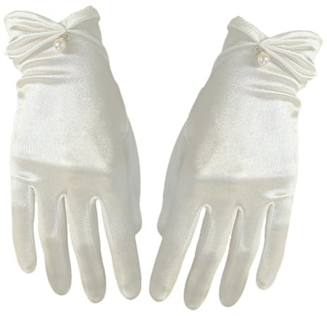 WRITWAA Brautparty-handschuhe Satin-handschuhe für Frauen Hochzeits Tanzparty- Kurze Abend Foto
