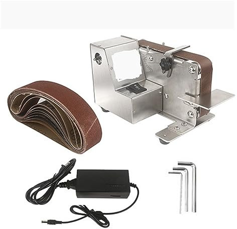 Smerigliatrice da banco, levigatrice a nastro, Mini levigatrice elettrica a nastro Levigatrice a nastro a velocità variabile Levigatrice for lucidatura fai-da-te Macchina for affilare utensili for lev