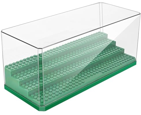 Zoelele Minifiguren Vitrine, 4 Layers Stapelbar Acryl Middle Display Box für Puppen, Staubdicht Display Storage Case für Figur Spielzeug Sammlung, Keine Montage Erforderlich (Grün)