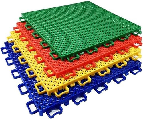 ININOSNP Alta qualità Antiscivolo Piastrelle for Pavimenti modulari ad Incastro for Esterni, pavimentazione Sportiva Colorata for campi da Basket, Antiscivolo e Resistente all'Usura(Yellow)