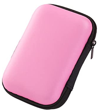 TEHAUX EVA Earphones Storage Bag Charging Cable Pouch Travel Case for Electronics Waterproof Smooth Organiser Mesh Case Pink