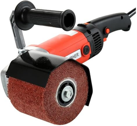 1400W Electric Polishing Machine Portable Metal Wire Drawing Machine for Metal Wood Ceramic Tile Polishing with Drawing Wheels for Car Boat Sanding Polishing Waxing(With 1 Wheel)