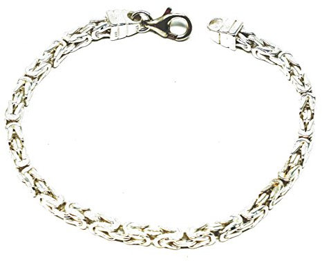 Königsarmband 925 Silber 4 mm 23 cm Silberarmband Armband Königskette Damen Herren original italienische Byzantiner Kette Schmuck ab Fabrik tendenze Italy D-BZ4-23