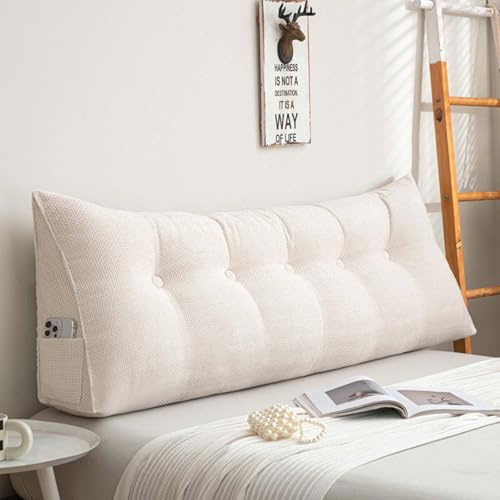 Almohada de lectura con forma de triángulo para cama o sofá con cojín grande, cojín de lectura ergonómico, cómoda almohada de lectura (#150 cm)