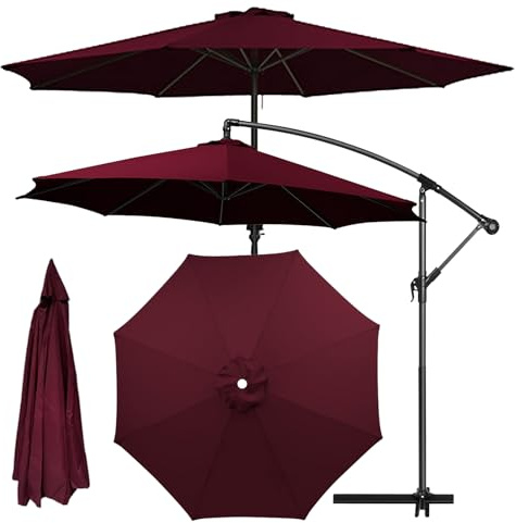 Sonnenschirm Ersatzbezug 2.3m 2.5m 2.7m 3.0m 3.5m 6 /8 Rippen, UV-Schutz Ampelschirm Ersatz-Bezug, Wasserdicht Sonnenschirmbezug Ersatzbezug Für Balkon, Pool Und Strand (8ribs:3.5m/11.5ft,L)