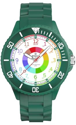 Weayege Kinderuhr Jungen Mädche,Kinder Lern Armbanduhr,Armbanduhr für Jungen,Mädchen,Kinderuhr,3ATM wasserdichte Analog Quarzuhr,Erlernen der Uhrzeit