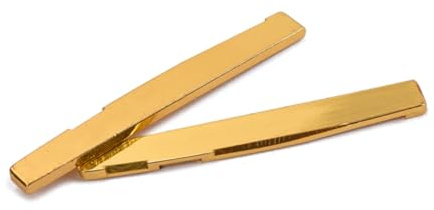 Gl223 Vergoldet Gitarrensteg 2 Stück, aus Messing 73 8mm für Gitarre | Akustik Folk Gitarre, Zubehör und Ersatzteil für Steg, Goldfarbene Ausführung, mit Zwei Stück