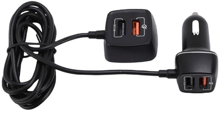 LICAEVEY Cargador de Automóvil USB de Carga Rápida, 60W 4 Port QC3.0 Adaptador de Cargador de Automóvil Rápido, Cargador de Automóviles Multifuncionales, Elementos Esenciales de Viaje