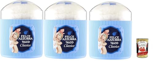 Felce Azzurra Paglieri - Polvo corporal con borla, talco Classico con Piumino, talco clásico con esponja, 3 x 250 g + Polpa italiana Gourmet 400 g