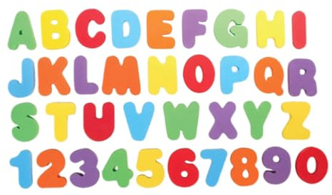 Mikikit Lot de 2 Sets de Jeux de 26 Lettres et 10 Chiffres en EVA pour Bain Jouets Éducatifs d'Éveil Colorés pour Bébés et Garçon et Filles Apprentissage Préscolaire Développement