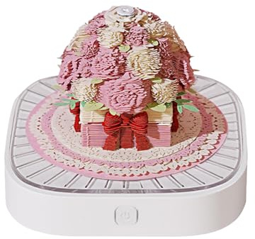 Generisch Bloc-notes 3D, sculpture en papier, motif de roses, art arrachable, calendrier de sculpture en papier, pour la Saint-Valentin, le lieu de travail, l'Avent, la décoration de la maison, Noël