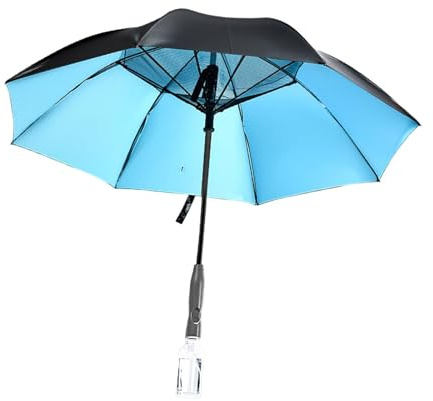 KiBcsLic Ombrellone con ventilatore, nebulizzatore, portatile, regalo per uomo e donna, accessori, protezione solare per pesca, sabbia, attività all'aperto, Blu