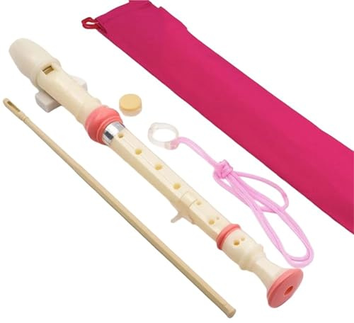 Blockflöjt Lätt Justerbar Fingersättning ABS Åtta Håls Klarinett Vertikal Flöjt(8hole Pink)
