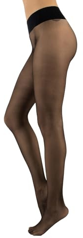 CALZITALY Collant Velati, Collant senza Cuciture, Calze Trasparenti, 15 DEN, Nero, Naturale, Verde, Rosso, Pois, S, M, L, XL, XXL, Made in Italy (IT, Testo, M, L, Regular, Regular, Nero)