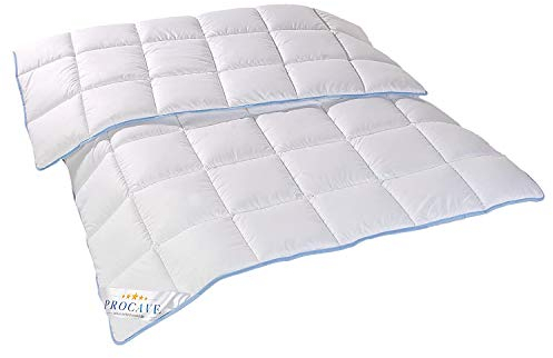 PROCAVE | TopCool Qualitäts-Kinder-Bettdecke für das ganze Jahr | Entspannt schlafen - absorbiert Körperfeuchtigkeit | Atmungsaktive Steppdecke in weiß in 100x135 cm