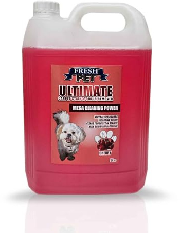 Fresh Pet Ultimate Carpet Cleaner Solution, Upholstery Cleaner Shampoo 5L | Cherry - Powerful machine carpet shampoo that lifts deep dirt and stains, neutralises odours and leaves carpets fresh