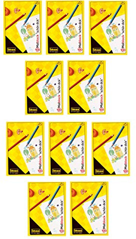 Idena 10390 - Idena Malblock, DIN A4, 100 Blatt, 70g/m², Schön Dick (10 Stück)