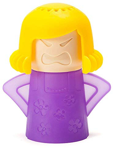 Angry Mama Limpiador de microondas, limpiador a vapor para horno microondas, vaporizador de mamá enojada que limpia las manchas de suciedad fácilmente en minutos con vinagre y agua