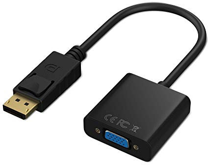 Adattatore da DisplayPort a VGA, placcato oro, convertitore da maschio a femmina, 1080P, nero