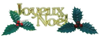 Anniversary House Lot de 3 décorations dorées Gâteau Joyeux Noël - Houx Gold Holly Décorations de gâteaux de Noël, décorations de gâteaux de Noël, décorations traditionnelles non comestibles, BX353 UK