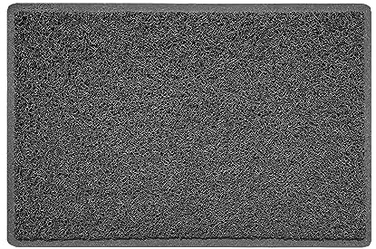 Nicoman Plain Door Mat Dirt-Trapper Washable Barrier Doormat-Dark Grey (Watertight Rubber-Back)-Small (60x40cm)