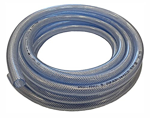 25mm (1) ID Clear Braided PVC Hose Pipe - Tricoflex TCN AL - Heavy Duty, Water, Airline, Compressor, Food Grade, 30 Metre Length